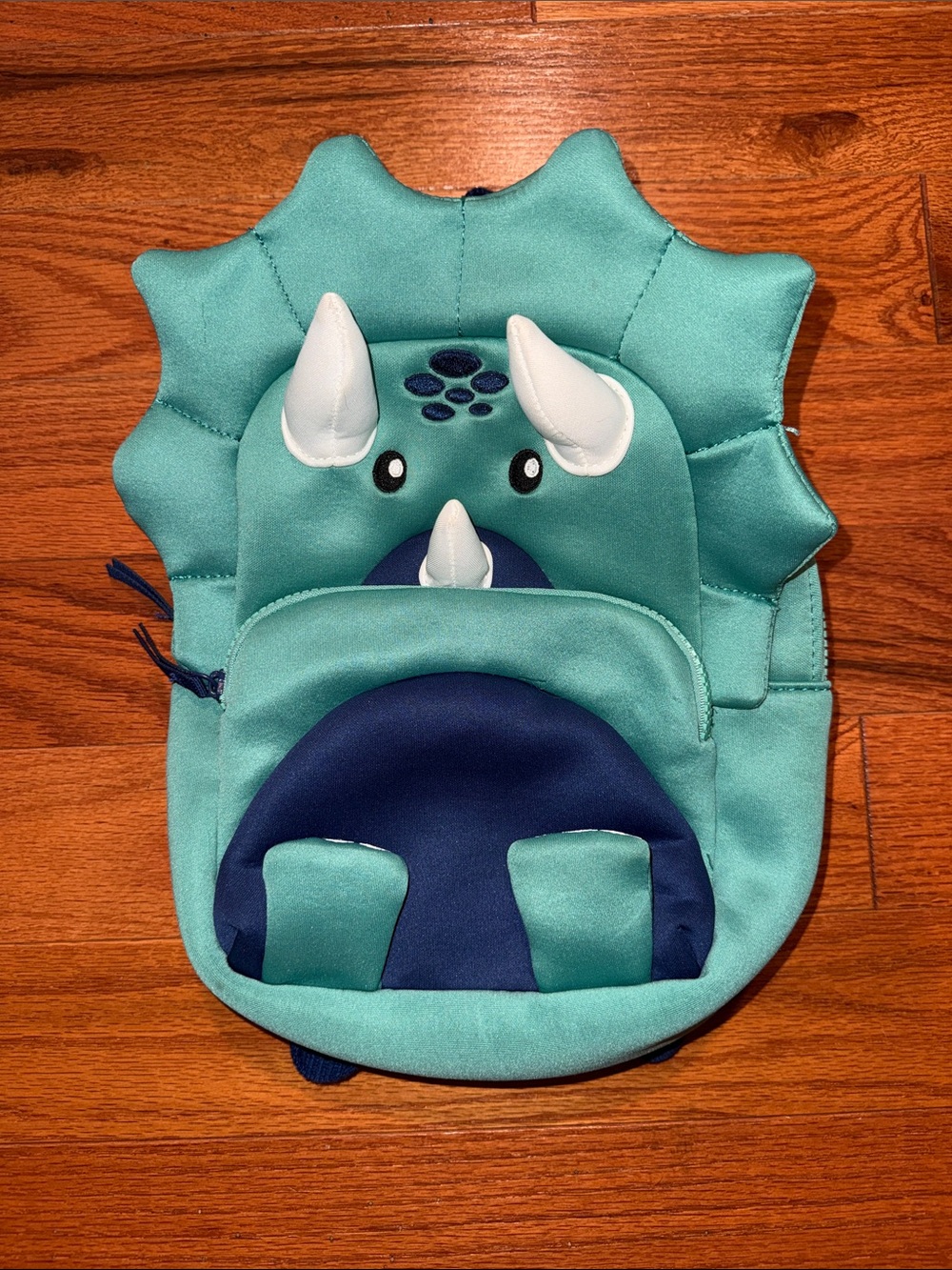 Target Kids Triceratops Backpack - Teal and Navy w/ two zip pockets